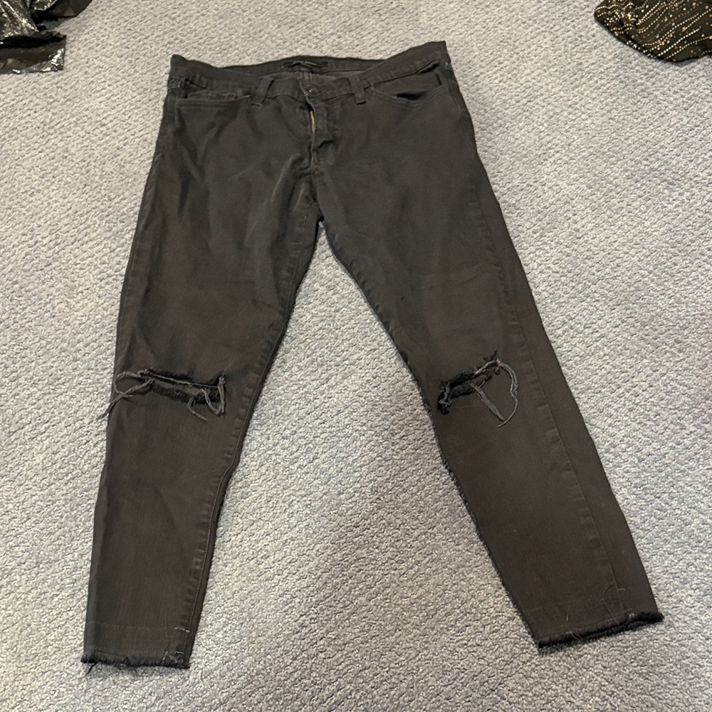 Flying Monkey Black Distressed Ankle Jeans